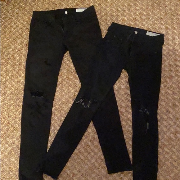 Rag and Bone Black Ripped Jean LOT - Picture 1 of 6